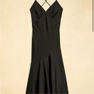 Black satin banana republic dress